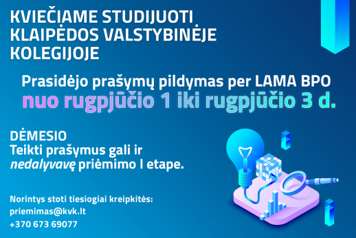Kviečiame studijuoti KVK!