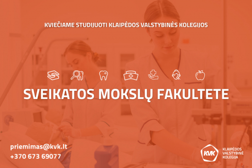 KVK studijų programos Sveikatos mokslų fakultete! 