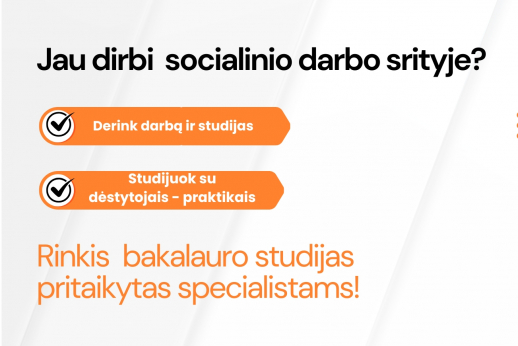 Socialinio darbo bakalauro studijos pritaikytos dirbantiems specialistams