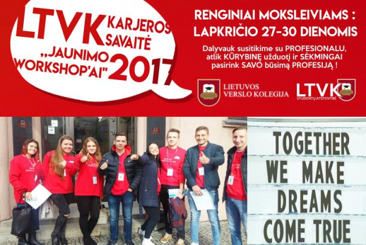 LTVK karjeros savaitė – Jaunimo workshop‘ai 2017