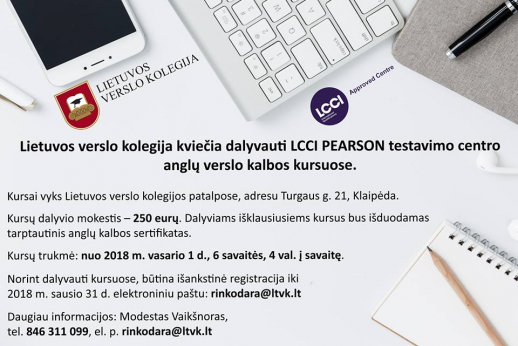 LCCI Anglų verslo kalbos kursai LTVK