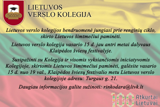 LTVK šviesų festivalyje - Lietuvos 100-metis
